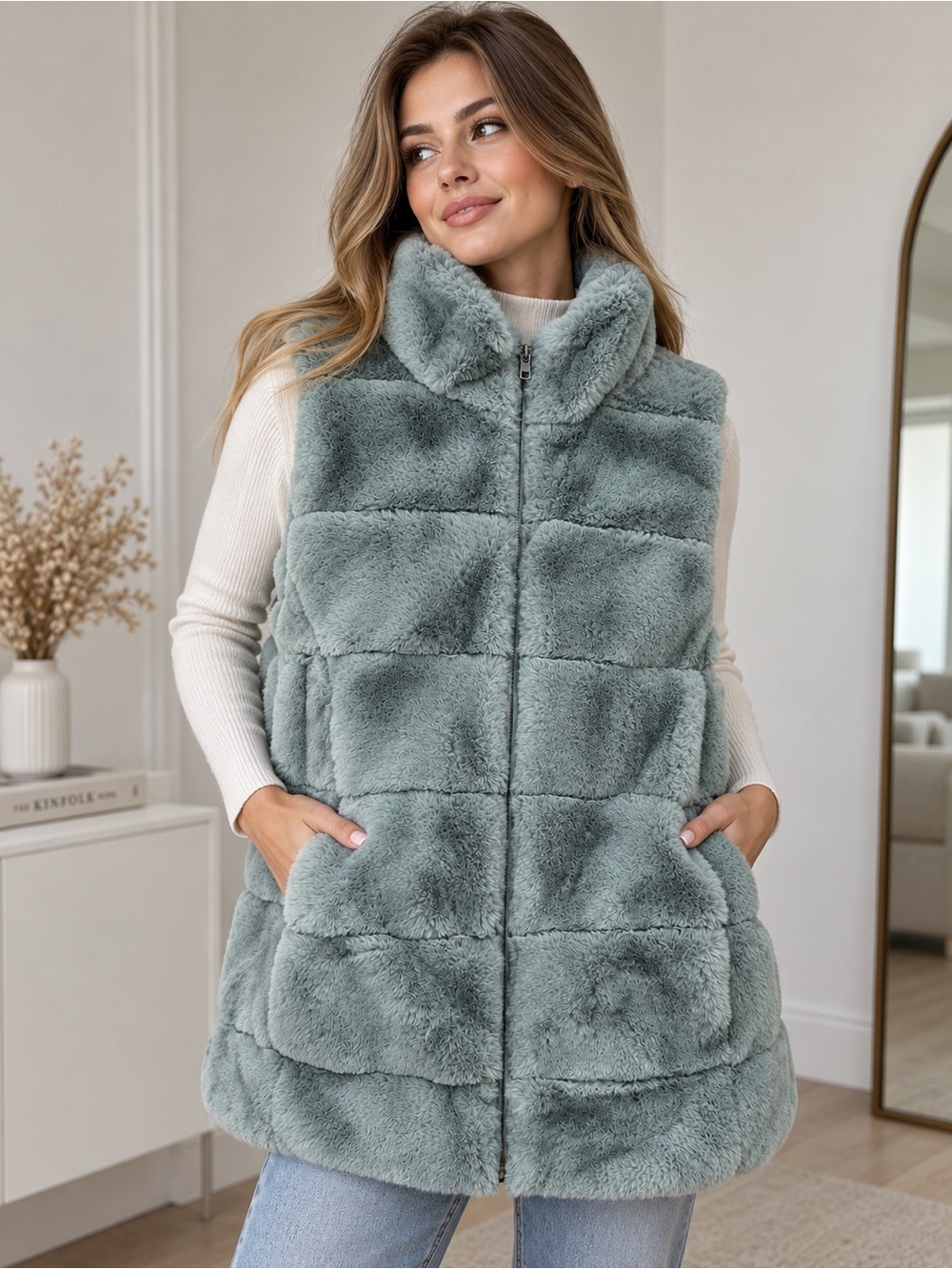 New Catherine Malandrino Faux Fur Vest – Size 1X/XTG